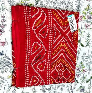 RED BANDHANI PRINT SAREE