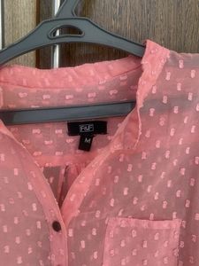 Sheer Pink Textured Top M size