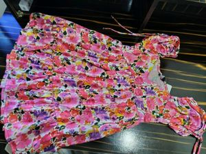Floral Print Puff Sleeve Mini Dress