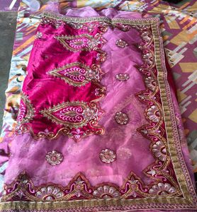 Embroidery heavy work saree