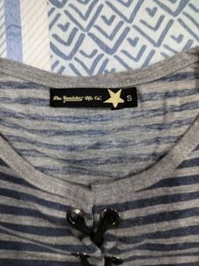 Striped Lace-Up Top