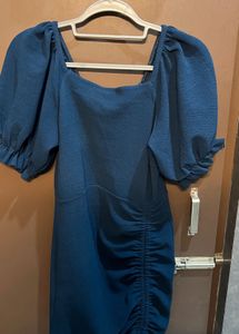 Chic Ruched Puff Sleeve Dress