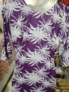 Elegant Purple Embroidered Short Kurti