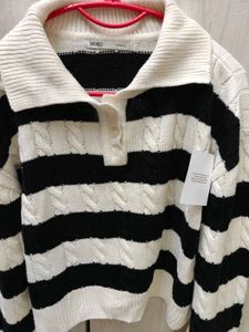 Striped Knit Pullover Sweater