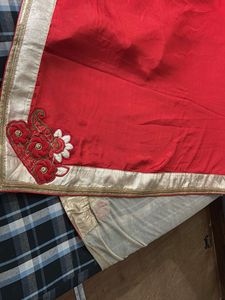 Embroidered Velvet Saree