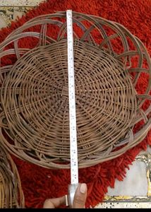 7. TWO Woven Rattan Plates Set