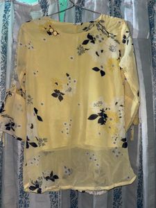 Yellow Floral Print Kurti
