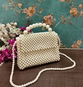 Elegant Pearl Beaded Clutch Bag