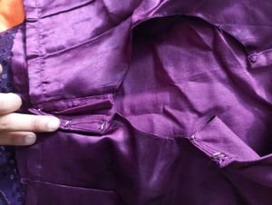 Purple Sequin Saree with stylish  stitch blouse