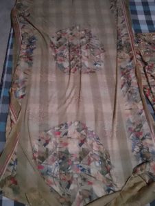Elegant Printed Kurta  with Dhoti salwar andDupatt