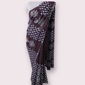 Elegant Brown Printed Saree