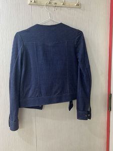 Women's Blue Denim Moto Jacket
