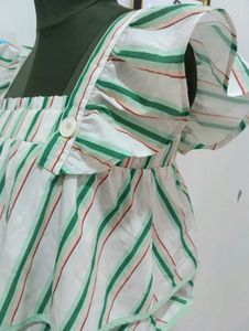 Striped Ruffle Sleeve Top