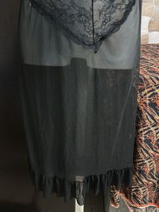 Elegant Black Lace Nightgown