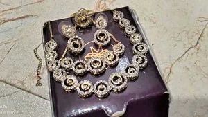 Elegant Gold &amp; Silver Plated Necklace Set