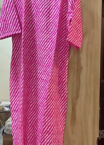 Pink Striped Print Dress