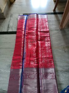 Elegant Red Saree with Rich Zari Border