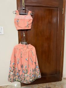 Peach Floral Print coord Set