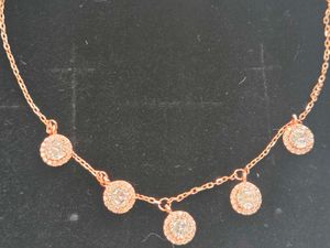 Rose Gold Necklace with Crystal Pendants SS925