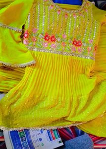 Vibrant Yellow Embroidered Kurta Set