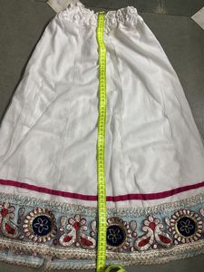 Embroidered Pink and White lehenga choli for kids