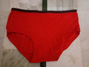 Red Briefs with Dog &amp; Text Print