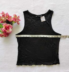 Stylish Black Velvet Tank Top