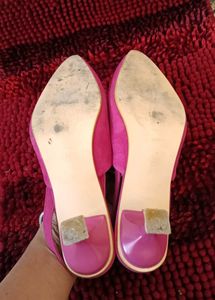 16. Sparkling Pink Slingback Heels