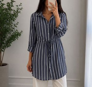 Long Blue Striped Shirt