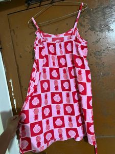 Pink &amp; Red Fruit &amp; Shell Print Dress