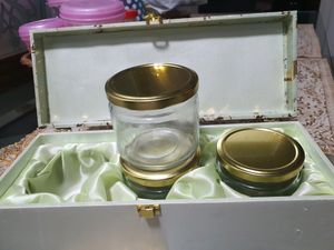 Wooden Gift Box With 3 Glass Jars
