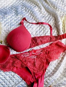 Pink Lace Bra and Panty Set👍