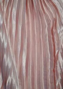 Peach Plated Satin Skirt