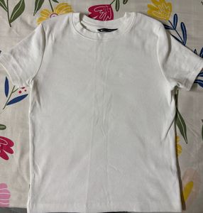 Classic Ribbed White T-Shirt