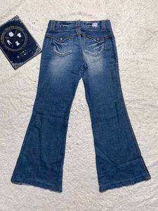 Flared Blue Denim Jeans