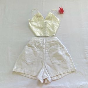 Korean Padded Bralette Corset White Top