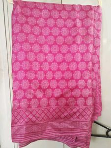 Vibrant Pink Saree with Intricate Prints