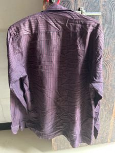 Men's Purple Striped Casual Shirt