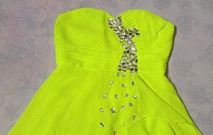 💚✨NEON GREEN EMBELLISHED TUBE DRESS FOR WOMEN