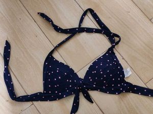 Navy Polka Dot Bikini Top