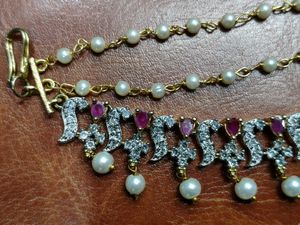 1gm Gold Elegant Pearl long hair and ear ch