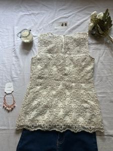 Chic Lace Top with Dark Wash Jeans
