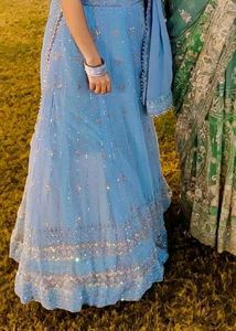 Very Beautiful Skyblue Party Wear Lehnga
