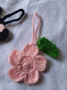 Handmade Crochet Minnie Mouse &amp; Flower Charms