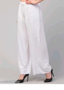White Chikankari Palazzos
