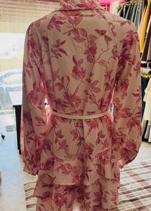 Savana Chic Pink Floral Tiered Dress