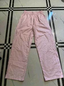 Pink Striped Wide Leg Pants