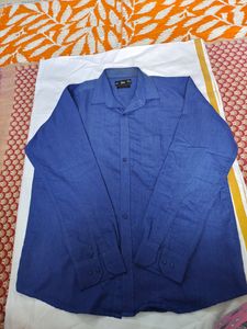 Men Formal Shirt - Plain Blue