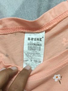 Cute Peach Floral T-Shirt