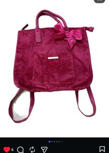 juicy couture Hot Pink Velvet Bow Tote Bag